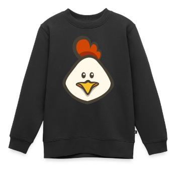 henne - Kinder Premium Organic Sweatshirt - Schwarz - Vorne - AI Model Kid Female (0cm)