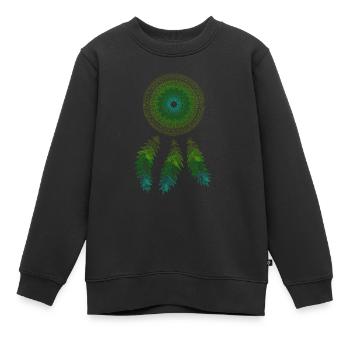 Mandala Dream Catcher - Sweat Premium enfant bio - noir - Devant - AI Model Kid Female (0cm)