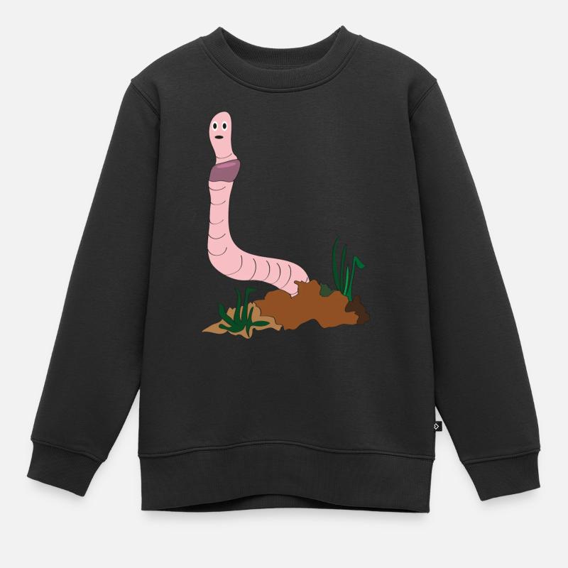 Ver de terre - Sweat Premium enfant bio - noir