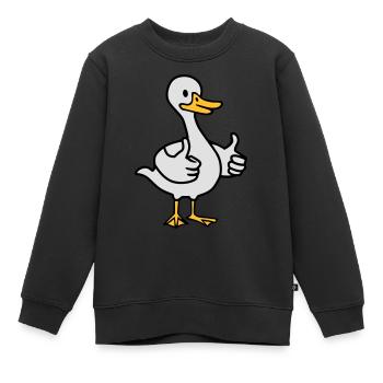 Gans - Kinder Premium Organic Sweatshirt - Schwarz - Vorne - AI Model Kid Female (0cm)