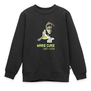 Marie Curie - Kinder Premium Organic Sweatshirt - Schwarz - Vorne - AI Model Kid Female (0cm)