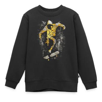 | de skate | de skateboard Patineur - Sweat Premium enfant bio - noir - Devant - AI Model Kid Female (0cm)