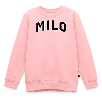 Nom de Milo - Sweat Premium enfant bio - rose - Devant - AI Model Kid Female (0cm)