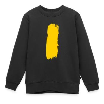 Gelber Strich - Zebrastreifen T-Shirt - Kinder Premium Organic Sweatshirt - Schwarz - Vorne - AI Model Kid Female (0cm)