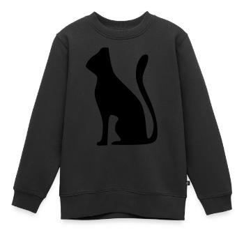 CHAT - Sweat Premium enfant bio - noir - Devant - AI Model Kid Female (0cm)