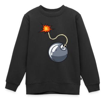 Bombe meche Zeichnung Flamme - Kinder Premium Organic Sweatshirt - Schwarz - Vorne - AI Model Kid Female (0cm)