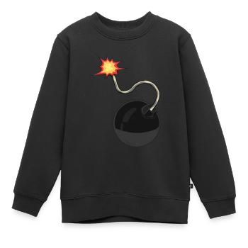 Bombe meche Zeichnung Flamme - Kinder Premium Organic Sweatshirt - Schwarz - Vorne - AI Model Kid Female (0cm)