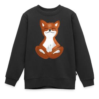 Fuchs - Kinder Premium Organic Sweatshirt - Schwarz - Vorne - AI Model Kid Female (0cm)