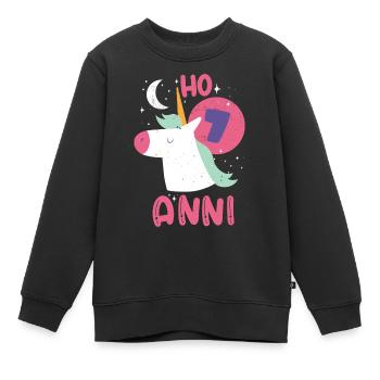 ho 7 anni einhorn - Kinder Premium Organic Sweatshirt - Schwarz - Vorne - AI Model Kid Female (0cm)
