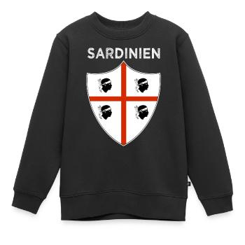 Sardinien Flagge Sardinien retro - Kinder Premium Organic Sweatshirt - Schwarz - Vorne - AI Model Kid Female (0cm)