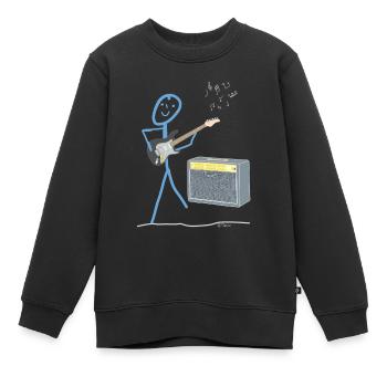 Power Guitar Stick Figure Music Amplifier Sound - Kids Premium Organic Sweatshirt - black - Front - AI Model Kid Female (0cm)