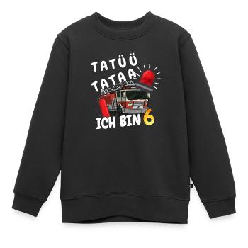 Tatütata Feuerwehr 6. Geburtstag - Kinder Premium Organic Sweatshirt - Schwarz - Vorne - AI Model Kid Female (0cm)