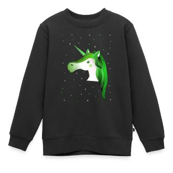 Ciel étoilé de licorne - Sweat Premium enfant bio - noir - Devant - AI Model Kid Female (0cm)