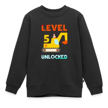 Level 5 unlocked Bagger - Kinder Premium Organic Sweatshirt - Schwarz - Vorne - AI Model Kid Female (0cm)