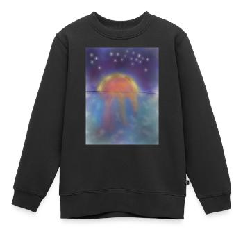Sonnenuntergang mit Sternenhimmel - Kinder Premium Organic Sweatshirt - Schwarz - Vorne - AI Model Kid Female (0cm)