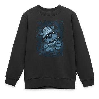 Chien joueur - Sweat Premium enfant bio - noir - Devant - AI Model Kid Female (0cm)