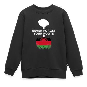 Malawi Never Forget Your Roots - Kinder Premium Organic Sweatshirt - Schwarz - Vorne - AI Model Kid Female (0cm)