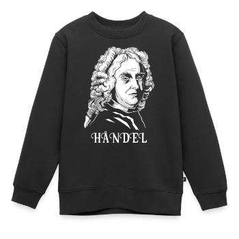 Georg F. Händel Pianist Komponist klassische Musik - Kinder Premium Organic Sweatshirt - Schwarz - Vorne - AI Model Kid Female (0cm)