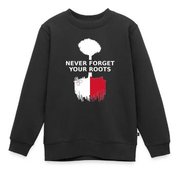 Malta Never Forget Your Roots - Kinder Premium Organic Sweatshirt - Schwarz - Vorne - AI Model Kid Female (0cm)