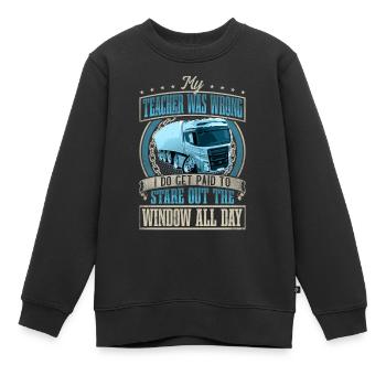 LKW Fahrer - Kinder Premium Organic Sweatshirt - Schwarz - Vorne - AI Model Kid Female (0cm)