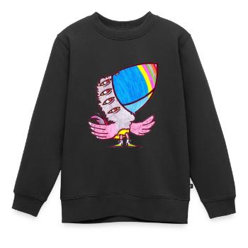 Finger Papagei - Kinder Premium Organic Sweatshirt - Schwarz - Vorne - AI Model Kid Female (0cm)