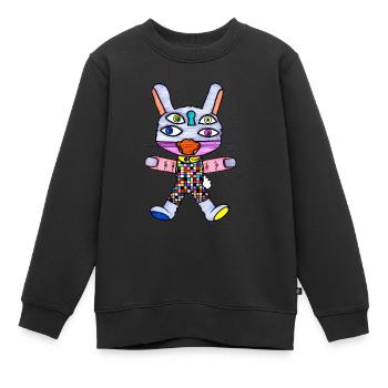 Katzenhase - Kinder Premium Organic Sweatshirt - Schwarz - Vorne - AI Model Kid Female (0cm)