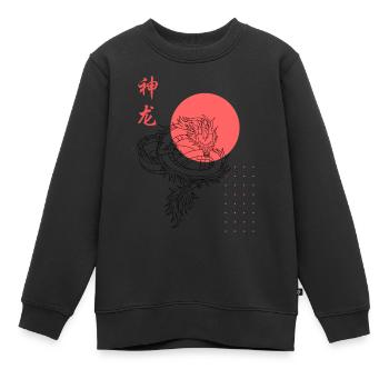 Dragon chinois - Sweat Premium enfant bio - noir - Devant - AI Model Kid Female (0cm)