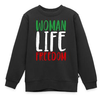 Femme Vie Liberté Femmes Femmes Droits des femmes Iran - Sweat Premium enfant bio - noir - Devant - AI Model Kid Female (0cm)