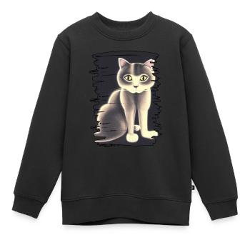 Katzebild - Kinder Premium Organic Sweatshirt - Schwarz - Vorne - AI Model Kid Female (0cm)