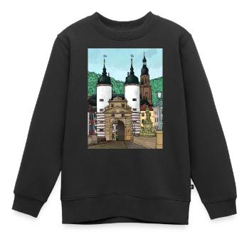 Heidelberg Altstadt, Heidelberg Allemagne - Sweat Premium enfant bio - noir - Devant - AI Model Kid Female (0cm)