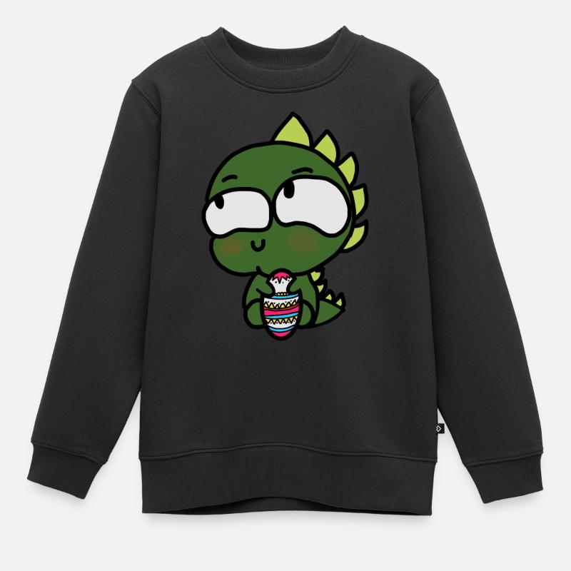 Dino de Pâques - Sweat Premium enfant bio - noir