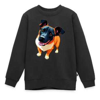 Schäfer Welpe Mischling Hund super süß - Kinder Premium Organic Sweatshirt - Schwarz - Vorne - AI Model Kid Female (0cm)