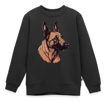 Belgian Malinois - Kinder Premium Organic Sweatshirt - Schwarz - Vorne - AI Model Kid Female (0cm)