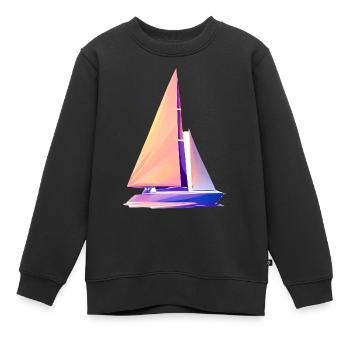 Sailing ship Sailboat Sailing Sailing Sailing Sailing - Kids Premium Organic Sweatshirt - black - Front - AI Model Kid Female (0cm)