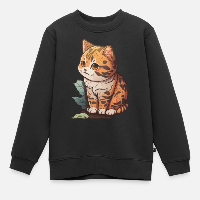 Kätzchen Geschenk - Kinder Premium Organic Sweatshirt - Schwarz