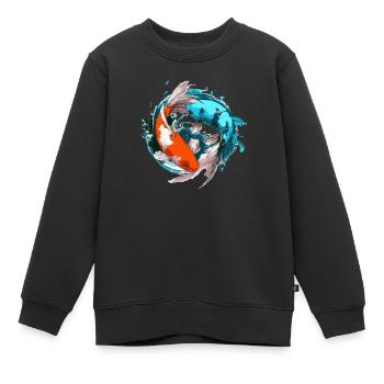 Koi Karpfen Harmonie - Kinder Premium Organic Sweatshirt - Schwarz - Vorne - AI Model Kid Female (0cm)
