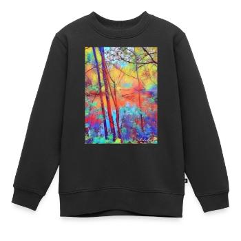 L’étang à l’arbre mort - Sweat Premium enfant bio - noir - Devant - AI Model Kid Female (0cm)