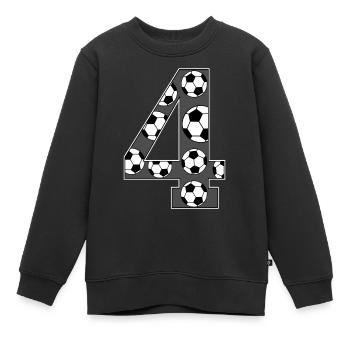 4e anniversaire Football Grey - Sweat Premium enfant bio - noir - Devant - AI Model Kid Female (0cm)