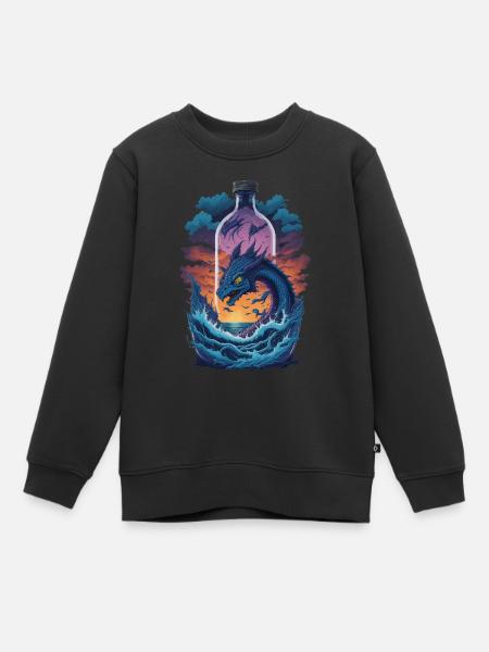 Drache - Kinder Premium Organic Sweatshirt - Schwarz