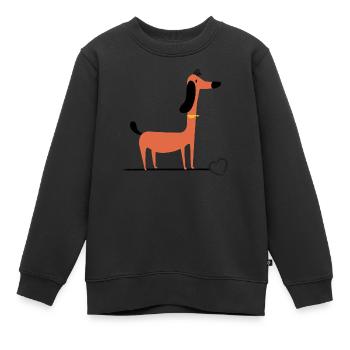 Teckel-teckel-teckel-amour teckel-teckel - Sweat Premium enfant bio - noir - Devant - AI Model Kid Female (0cm)