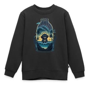 Affe - Kinder Premium Organic Sweatshirt - Schwarz - Vorne - AI Model Kid Female (0cm)