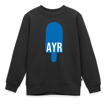 Ayr Schottland Eisdiele Ayr Glacenliebhaber - Kinder Premium Organic Sweatshirt - Schwarz - Vorne - AI Model Kid Female (0cm)