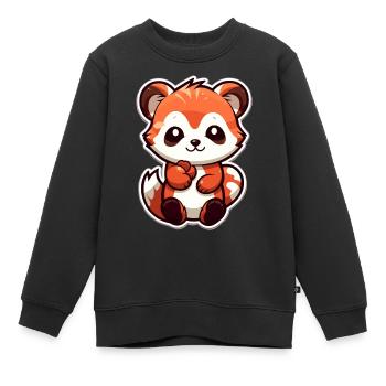 Roter Panda - Kinder Premium Organic Sweatshirt - Schwarz - Vorne - AI Model Kid Female (0cm)