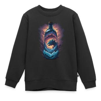 Drachen Flasche - Kinder Premium Organic Sweatshirt - Schwarz - Vorne - AI Model Kid Female (0cm)