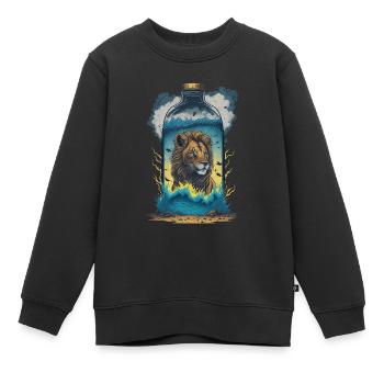 Löwe In Flasche - Kinder Premium Organic Sweatshirt - Schwarz - Vorne - AI Model Kid Female (0cm)