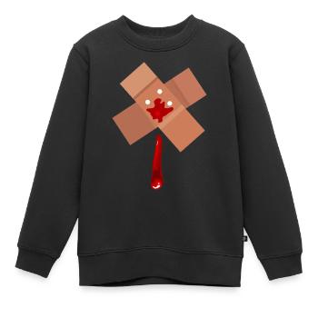 Blessé - Sweat Premium enfant bio - noir - Devant - AI Model Kid Female (0cm)