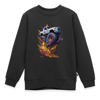 Monster truck - Sweat Premium enfant bio - noir - Devant - AI Model Kid Female (0cm)