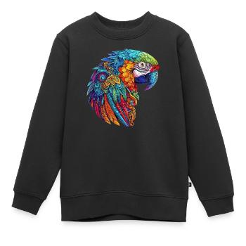 Papageien-Ara - Kinder Premium Organic Sweatshirt - Schwarz - Vorne - AI Model Kid Female (0cm)