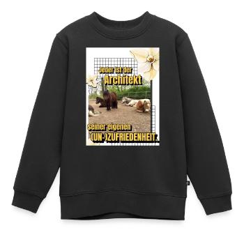 Herde Motto - Kinder Premium Organic Sweatshirt - Schwarz - Vorne - AI Model Kid Female (0cm)