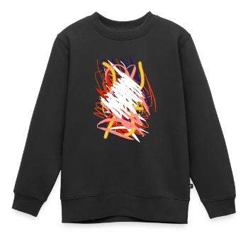 Der authentische Künstlerhoodie in abstrakt - Kinder Premium Organic Sweatshirt - Schwarz - Vorne - AI Model Kid Female (0cm)